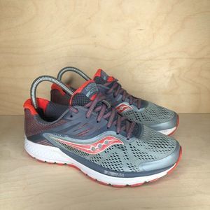 Saucony Ride 10 Running Shoes Size 7.5 Grey Orange